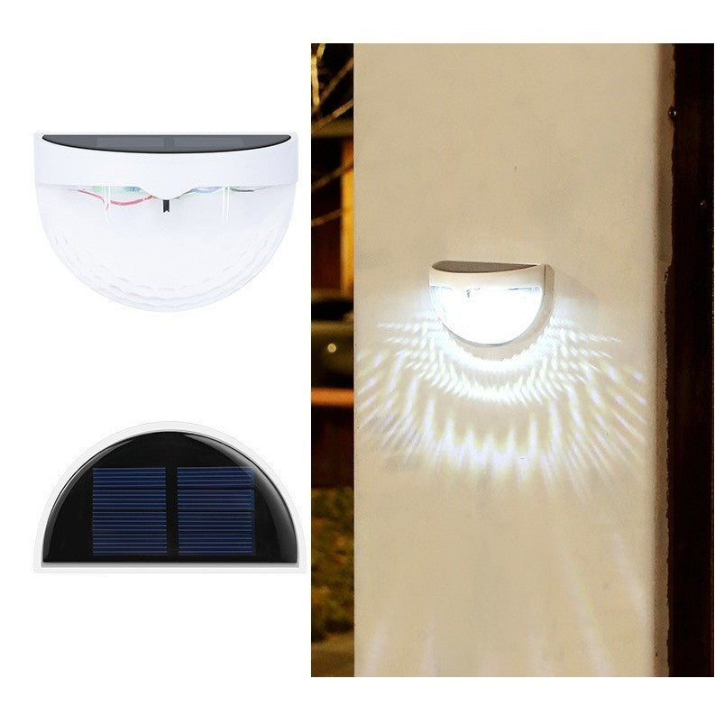 Set 2x Lampa solara de perete 6LED, Vivimall, carcasa alba, lumina alb rece - vivimall.ro