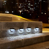 Set 2x Lampa solara de perete 6LED, Vivimall, carcasa neagra, lumina alb rece - vivimall.ro