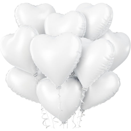 Set 3 Baloane din Folie Metalizata, Vivimall, Model Inimi, Tema Ziua Indragostitilor, 45 cm, 2 Rosii, 1 Alb, Ambalaj Individual, Pai Inclus, Umflare cu Aer sau Heliu, Alb/Rosu - vivimall.ro