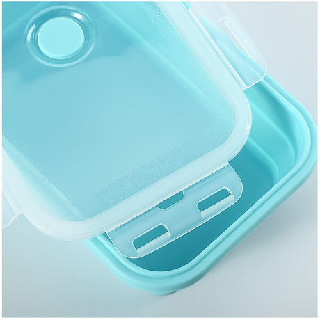 Set 3 caserole pliabile Vivimall, din silicon, rezistenta la temperaturi ridicate, usor de depozitat si curatat, 350/500/800 ml, utilizare in cuptorul cu microunde, albastra - vivimall.ro