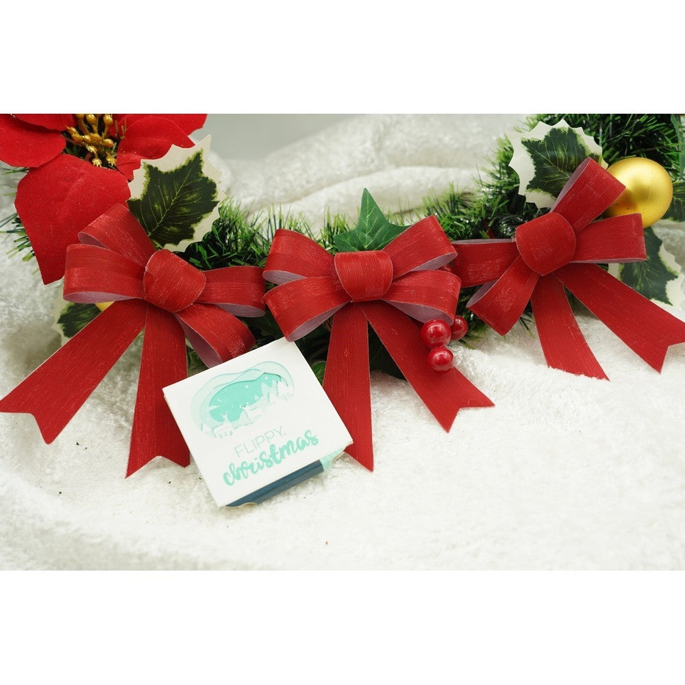 Set 3 fundite pentru brad, Rosii, 10 x 11 cm, din poliester, Vivimall - vivimall.ro