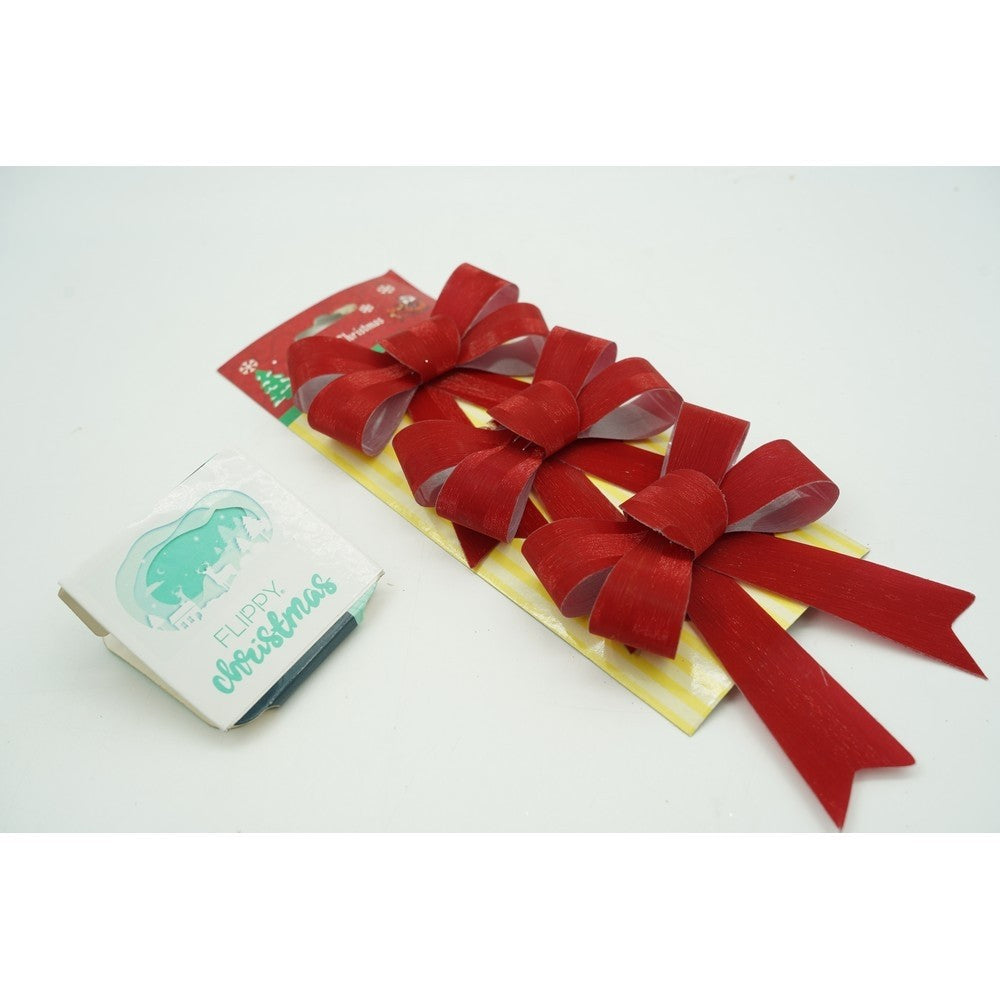 Set 3 fundite pentru brad, Rosii, 10 x 11 cm, din poliester, Vivimall - vivimall.ro