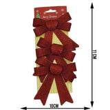 Set 3 fundite pentru brad, Rosii, cu sclipici, 10 x 11 cm, din poliester, Vivimall - vivimall.ro