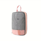 Set 3 Genti de Calatorie Vivimall, Pentru Depozitare, Compresibile, 3 Dimensiuni, Mic, Mediu, Mare, Impermeabile, Fermoar Dublu, Roz - vivimall.ro