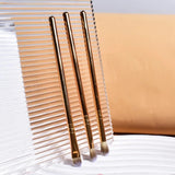 Set 3 Pensule de Machiaj, Vivimall, Portabile, pentru Fard de Ochi, din Par Sintetic Moale, Auriu, 16.5x6.5x1.6 cm - vivimall.ro