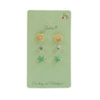 Set 3 Perechi Cercei Floare, Stea, Piatra - vivimall.ro