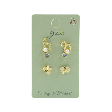 Set 3 Perechi Cercei Lebada, Piatra, Albinuta - vivimall.ro