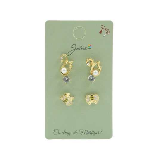 Set 3 Perechi Cercei Lebada, Piatra, Albinuta - vivimall.ro