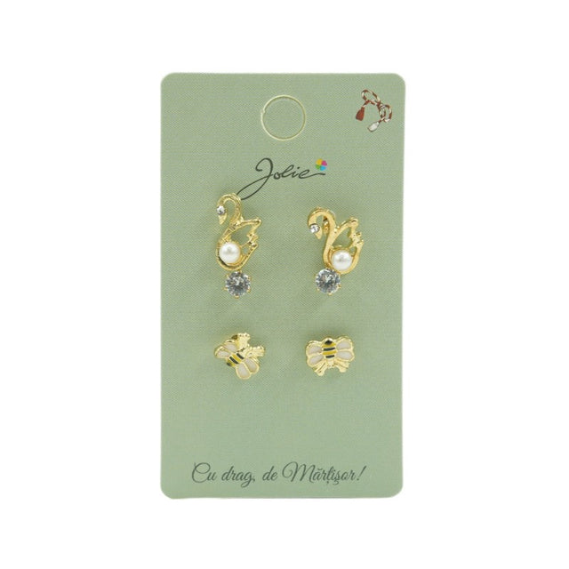 Set 3 Perechi Cercei Lebada, Piatra, Albinuta - vivimall.ro