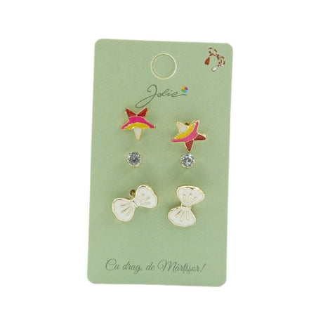 Set 3 Perechi Cercei Stea, Piatra, Fundita - vivimall.ro