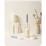Set 3 Perii de Spalat Biberoane, Vivimall, pentru Tetina, Biberon, Pai, Materiale Sigure, fara BPA, Curatare 360°, Gri - vivimall.ro