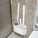 Set 3 Perii Pentru Toaletă, Din Silicon, Perie Zimțată, Cap Flexibil, Suport Adeziv, Pentru Montarea Pe Perete, 39 x 19 x 9,8 cm - vivimall.ro
