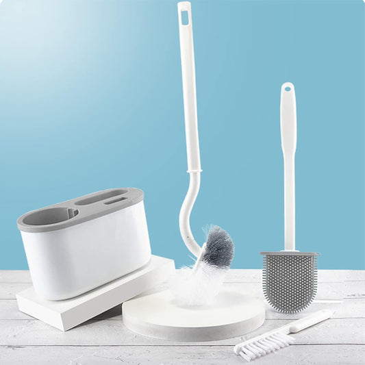 Set 3 perii toaletă silicon | CleanWave - vivimall.ro