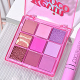 Set 3 Produse de Machiaj, KEVIN &amp; COCO, Pink Ice Star, 9 culori, 15.5 x 13 x 3.4 cm - vivimall.ro