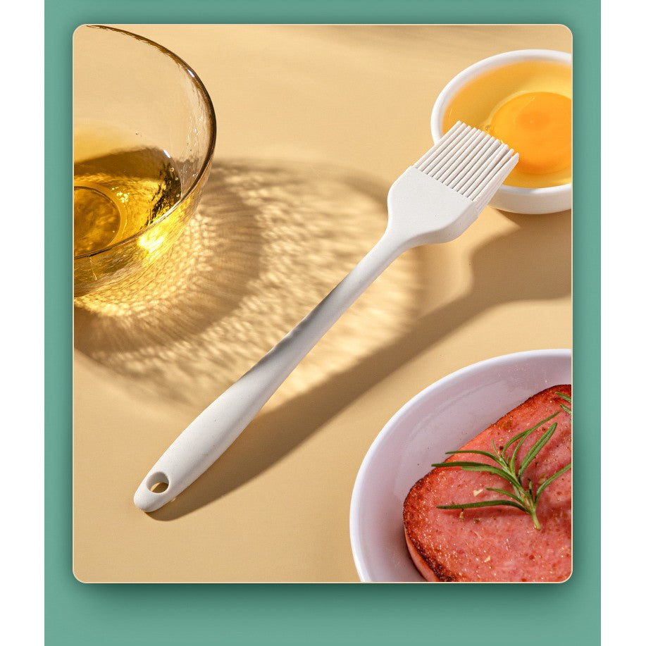 Set 3 Ustensile de Bucatarie, Vivimall, din Silicon+Inox, Termorezistente, Antiaderente, 20 x 13 x 3 cm, Alb Ivory - vivimall.ro