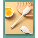 Set 3 Ustensile de Bucatarie, Vivimall, din Silicon+Inox, Termorezistente, Antiaderente, 20 x 13 x 3 cm, Alb Ivory - vivimall.ro