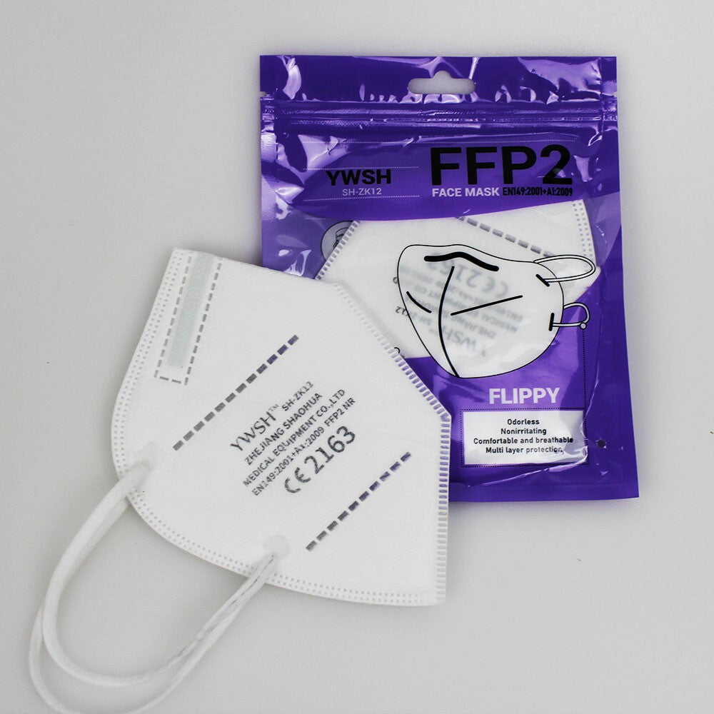 Mască FFP2 Flippy® KN95 desfăcută, structură flexibilă și lamelă metalică ajustabilă