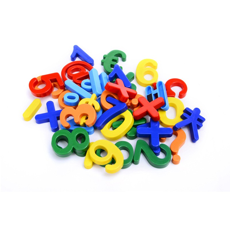 Set 37 Cifre si Simboluri, Vivimall, Magnetice, pentru Frigider, din Plastic, +3 Ani, 13 x 18 x 14 cm, Multicolor - vivimall.ro