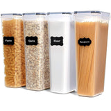 Set 4 Recipiente din Plastic, Vivimall, pentru Alimente/Obiecte, Inchidere Ermetica, 4 x 2.8l, Transparent - vivimall.ro