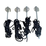 Set 4 frânghii și 4 cuie metalice Flippy pentru ancorare corturi și pavilioane, culoare negru/alb, vedere de ansamblu