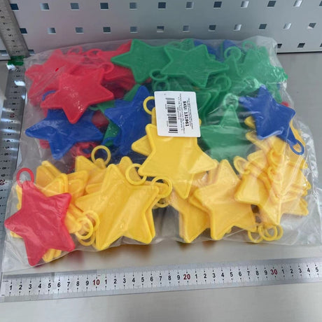 Set 4 Greutati pentru Baloanele cu Heliu, Vivimall, 60 grame, 15 grame fiecare, Plastic, Forma Stelute, Multicolor - vivimall.ro