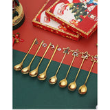 Set 4 Lingurite, Flippy, Tema Craciun, Model Carry The Merry, 4 Modele Tip Pandantiv, din Otel Inoxidabil, 19 x 16 x 2 cm, Multicolor - vivimall.ro