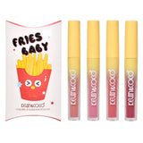 Set Luciu de buze, Kevin&Coco, Fries Baby, 4 Lip Gloss-uri, Stralucire si Hidratare Intensa, Rezistent, Model B, Multicolor