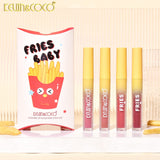 Set Luciu de buze, Kevin&Coco, Fries Baby, 4 Lip Gloss-uri, Stralucire si Hidratare Intensa, Rezistent, Model B, Multicolor