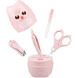 Set 4 Piese Ingrijire Unghii Bebelusi, Vivimall, din ABS+Otel Inoxidabil, Cutie de Depozitare Tip Bufnita, de la 0 Luni, 11.5 x 5 x 11.5 cm, Roz - vivimall.ro