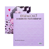 Set 4 Produse de Machiaj, KEVIN &amp; COCO, Black-White Witch, 22 culori, 19.7 x 21.2 x 2.5 cm