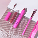 Set 4 Produse de Machiaj, KEVIN &amp; COCO, Pink Loving-heart Leopard Girl, 18 culori, 20.5 x 18.2 x 2.2 cm