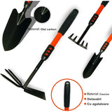 Set 4 Unelte de Gradina Vivimall, Maner extensibil, pentru Plantare Prelucrare Sol si Ingrijire Plante, Material otel carbon, negru - vivimall.ro