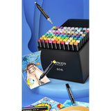 Set 40 Markere, Flippy, pe Baza de Ulei, Dublu Capat, Subtire 1mm si Gros 6 mm, Geanta Depozitare, 15 cm, Multicolor - vivimall.ro