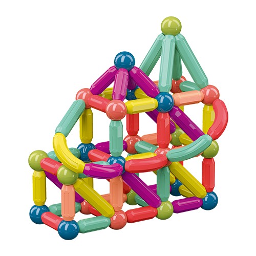 Set 42 piese magnetice de constructie, Vivimall, Forme geometrice, Multicolor - vivimall.ro