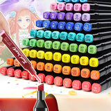 Set Cutie 48 Markere, Vivimall, cu Alcool, Artist Markers, Cutie Plastic cu Maner, Vivimall, Multicolor - vivimall.ro