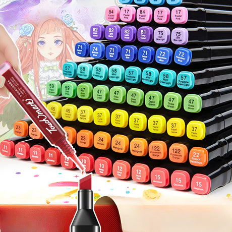 Set Cutie 48 Markere, Vivimall, cu Alcool, Artist Markers, Cutie Plastic cu Maner, Vivimall, Multicolor - vivimall.ro
