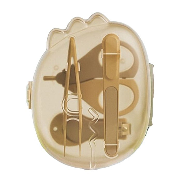 Set 4in1 de Ingrijire Unghii pentru Bebelusi, Vivimall, Cutie de Depozitare Dinozaur Transparent, 0-6 Ani, 11.5 x 9 x 3 cm, Bej - vivimall.ro