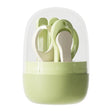 Set 4in1 de Ingrijire Unghii pentru Bebelusi, Vivimall, Cutie de Depozitare Tip Borcan, 0-6 Ani, 10 x 7 x 6 cm, Verde - vivimall.ro