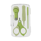Set 4in1 de Ingrijire Unghii pentru Bebelusi, Vivimall, Cutie de Depozitare Transparenta, 0-6 Ani, 13.6x8x2 cm, Verde - vivimall.ro