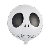 Set 5 Baloane din Folie Metalizata, Vivimall, Figurine, Tema Halloween, Pai Inclus, Ambalaj Individual, Umflare cu Aer sau Heliu, Figurina Craniu 50.5x74 cm, Stelute si Cerculete 45 cm, Alb-Negru - vivimall.ro