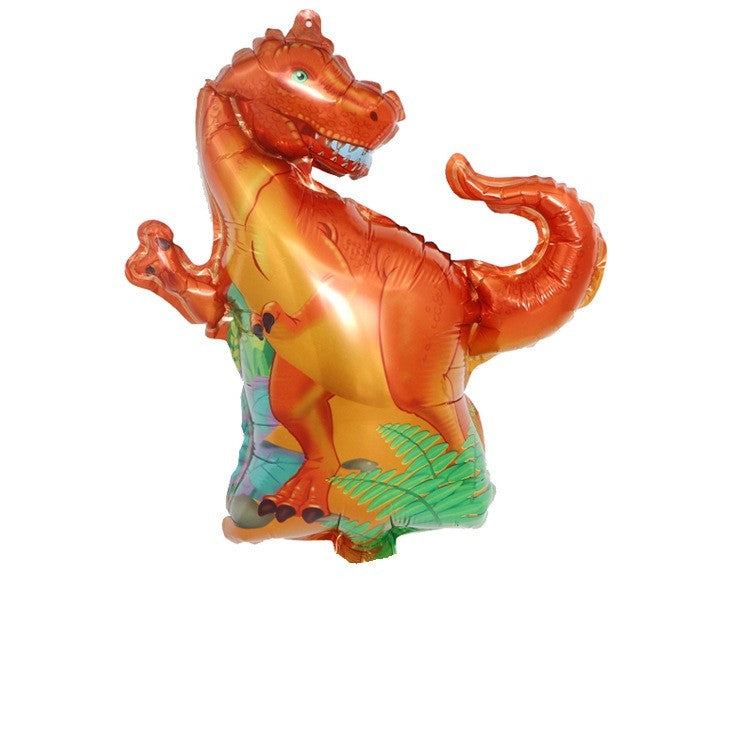 Set 5 Baloane Folie Metalizata, Vivimall, Figurine Dinozauri, 30 cm, Ambalaj Individual, Pai inclus, Umflare cu Aer sau Heliu, Multicolor - vivimall.ro