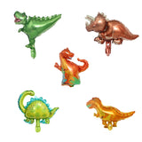 Set 5 Baloane Folie Metalizata, Vivimall, Figurine Dinozauri, 30 cm, Ambalaj Individual, Pai inclus, Umflare cu Aer sau Heliu, Multicolor - vivimall.ro