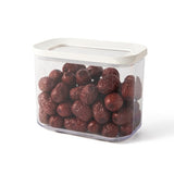 Set 5 Cutii de Depozitare Alimente, Vivimall, Capac Alb, din ABS+Silicon, 23 x 15 x 27 cm, Transparent - vivimall.ro