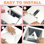 Set 5 Cutii pentru Baloane, Vivimall, Model Scris Bride, Tematica Nunta, Cuburi Decorative din Plastic, Accesorii pentru Petrecere, 30 x30 cm, Transparente Contur Alb - vivimall.ro