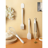 Set 5 Ustensile de Bucatarie, Vivimall, din Silicon+Inox, Termorezistente, Antiaderente, 28 x 26 x 2 cm, Alb Maro - vivimall.ro