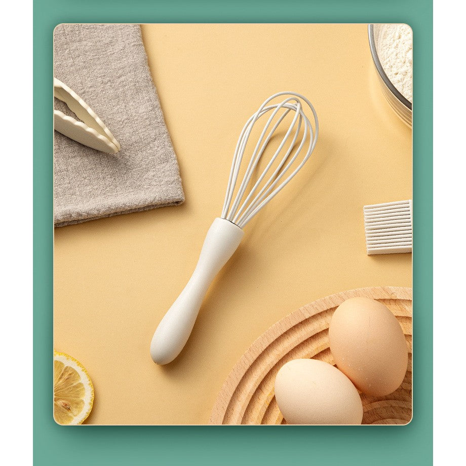 Set 5 Ustensile De Bucatarie, Din Silicon+Inox, Termorezistente, Antiaderente, 28 X 26 X 2 Cm, Alb Ivory - vivimall.ro