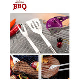 Set 5 Ustensile pentru Gratar, Vivimall, din Otel Inoxidabil, Geanta Oxford, Argintiu - vivimall.ro