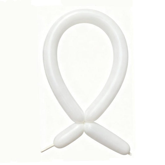Baloane de Modelaj, Flippy, Set 50 bucati, Model Standard, din Latex, 30 x 1.5 cm, 1.8 g per unitate, pana la 150 cm, Alb - vivimall.ro