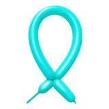 Baloane de modelaj Flippy din latex, set 50 bucăți, culoare albastru Tiffany, vedere generală produs