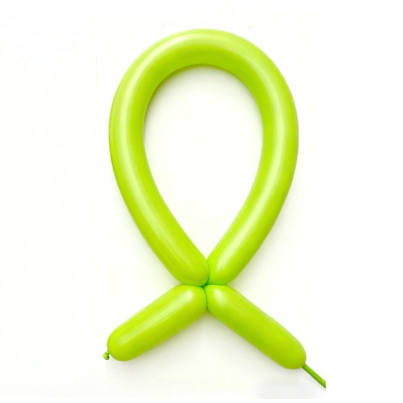 Baloane de modelaj Flippy verde deschis, set 50 bucăți din latex, vedere de ansamblu a ambalajului